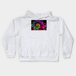 Rainbow Flowers Spiral Kids Hoodie